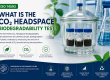 ISO 14593 CO₂ headspace biodegradability test laboratory setup measuring carbon dioxide evolution